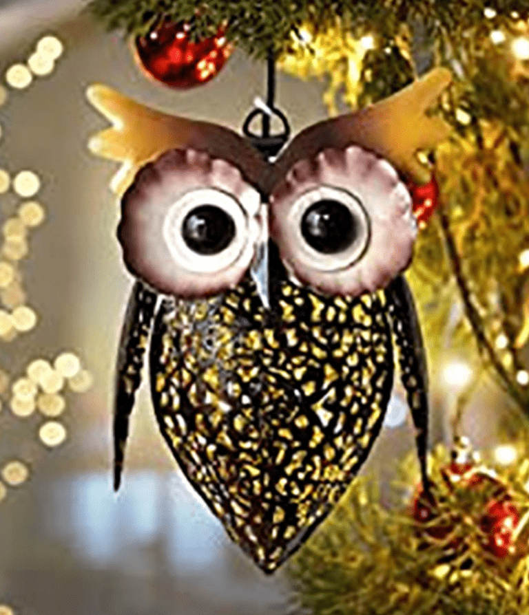 Wrought Iron Owl Solar Light,60,000 - Hour Guardian,0.06W Ultra - low energy consumption｜IP65 Stormproof｜Laser - Cut Art Light｜380g Feather Art - URANBATO