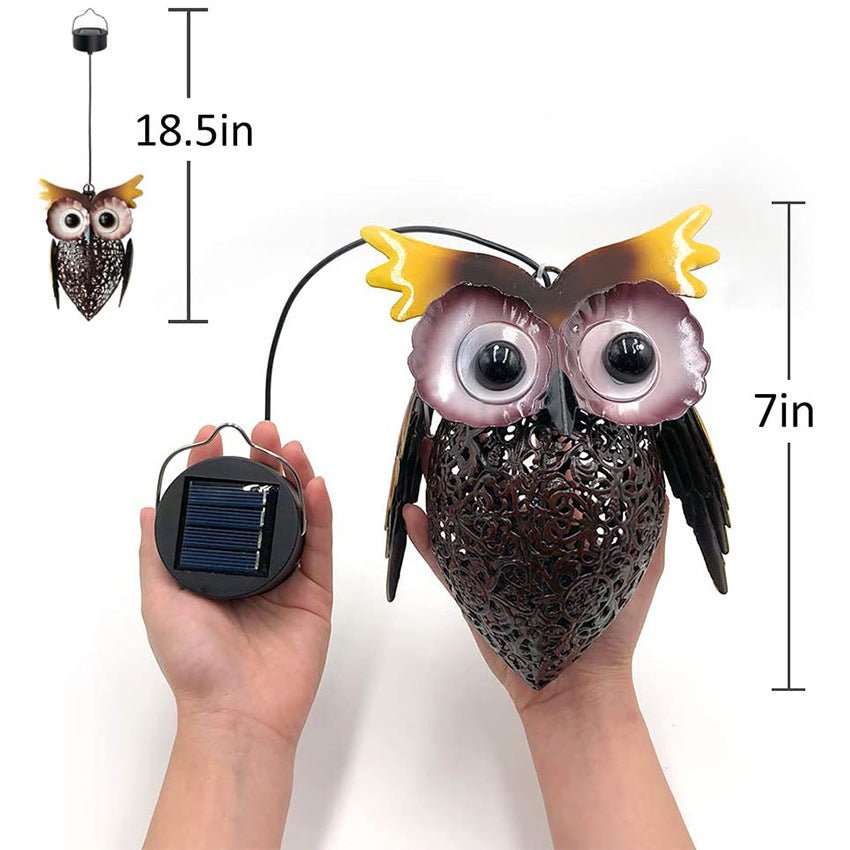 Wrought Iron Owl Solar Light,60,000 - Hour Guardian,0.06W Ultra - low energy consumption｜IP65 Stormproof｜Laser - Cut Art Light｜380g Feather Art - URANBATO