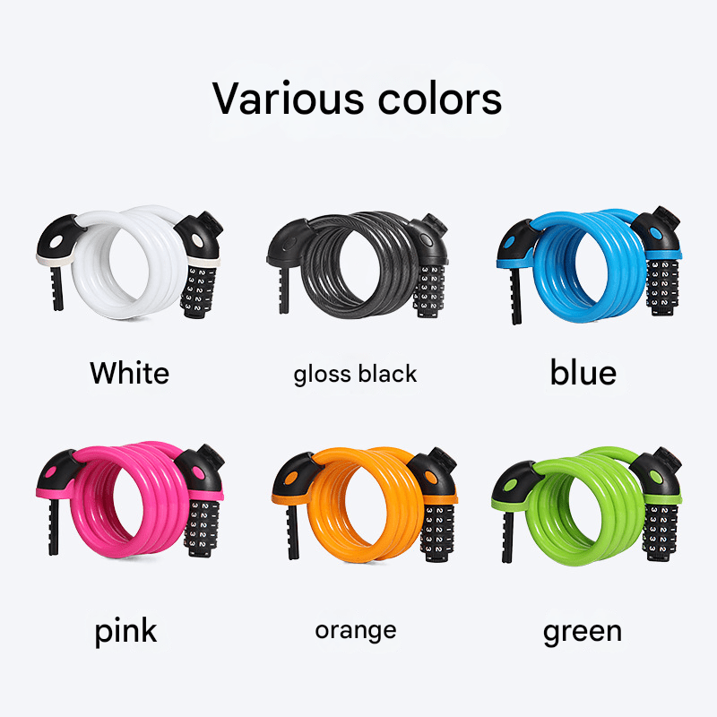 Zinc Alloy Cable Lock,120cm/150cm Lengths,6mm Cut - Proof Coil 100,000 Code Combinations,313g Lightweight - URANBATO