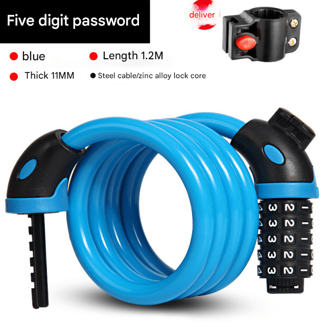 Zinc Alloy Cable Lock,120cm/150cm Lengths,6mm Cut - Proof Coil 100,000 Code Combinations,313g Lightweight - URANBATO