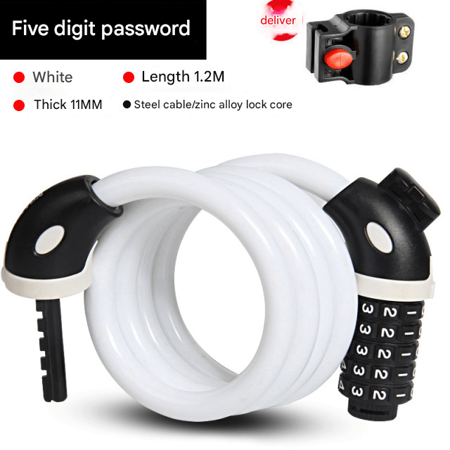 Zinc Alloy Cable Lock,120cm/150cm Lengths,6mm Cut - Proof Coil 100,000 Code Combinations,313g Lightweight - URANBATO