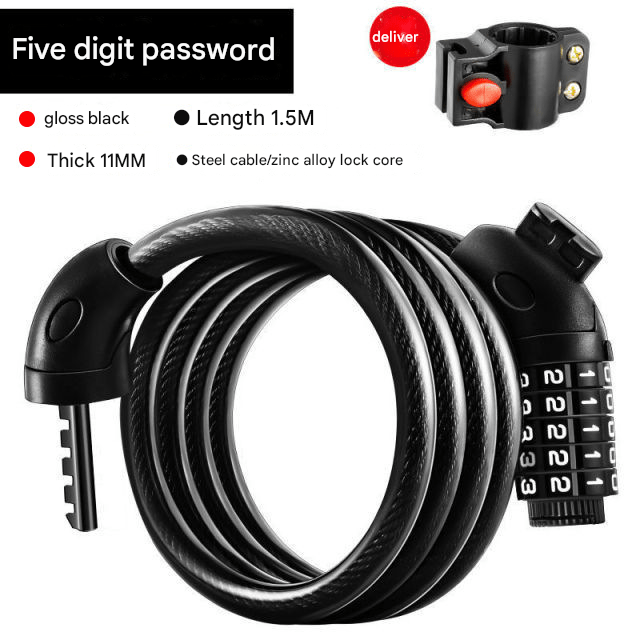 Zinc Alloy Cable Lock,120cm/150cm Lengths,6mm Cut - Proof Coil 100,000 Code Combinations,313g Lightweight - URANBATO