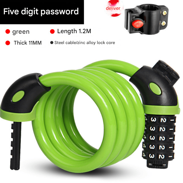 Zinc Alloy Cable Lock,120cm/150cm Lengths,6mm Cut - Proof Coil 100,000 Code Combinations,313g Lightweight - URANBATO